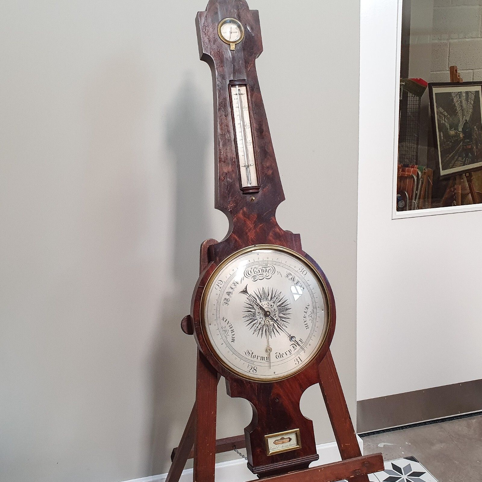 Barometer George The III French Royal Exchange London Mahogany Cased Barometer