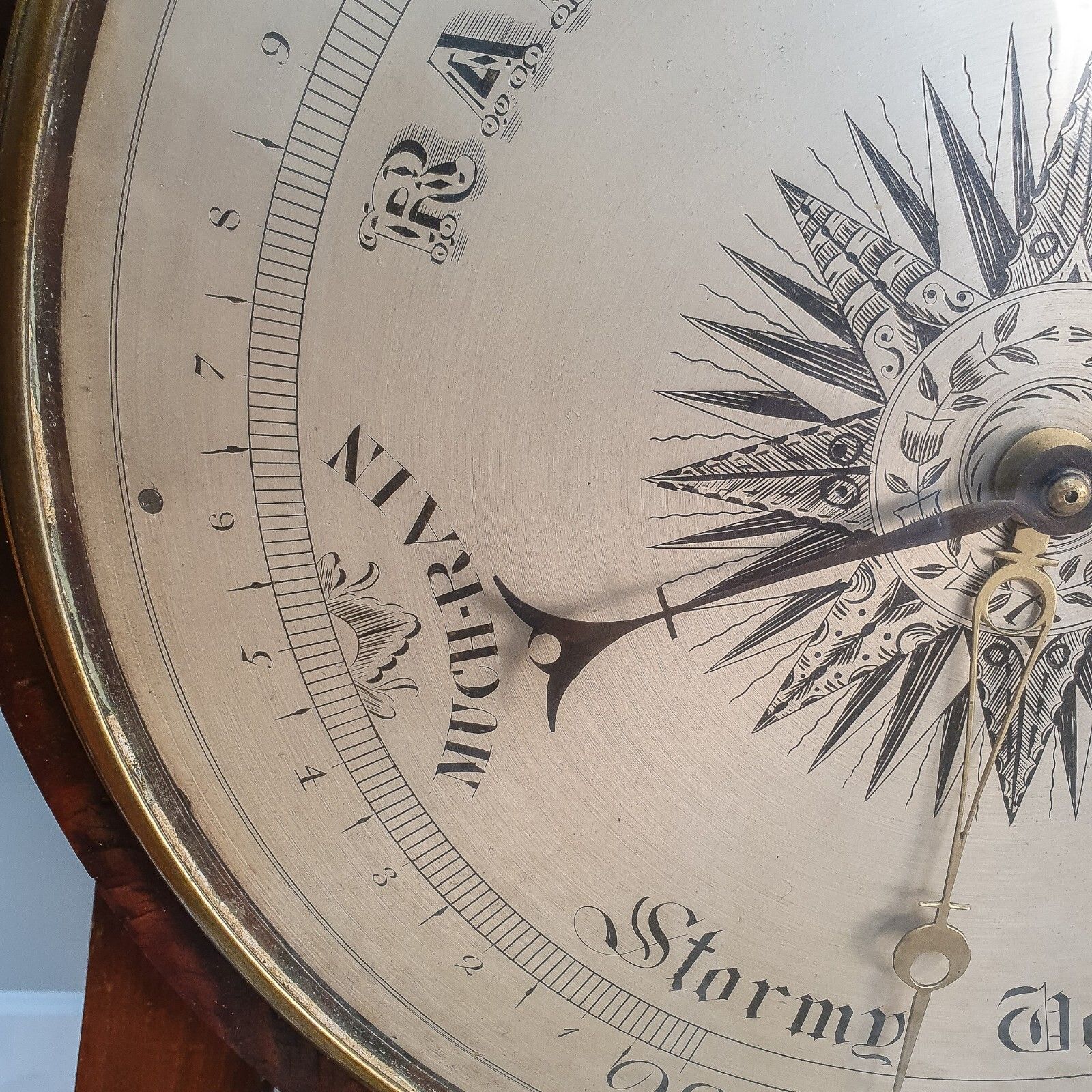 photo furniture Barometer George The III French Royal Exchange London Mahogany Cased Barometer