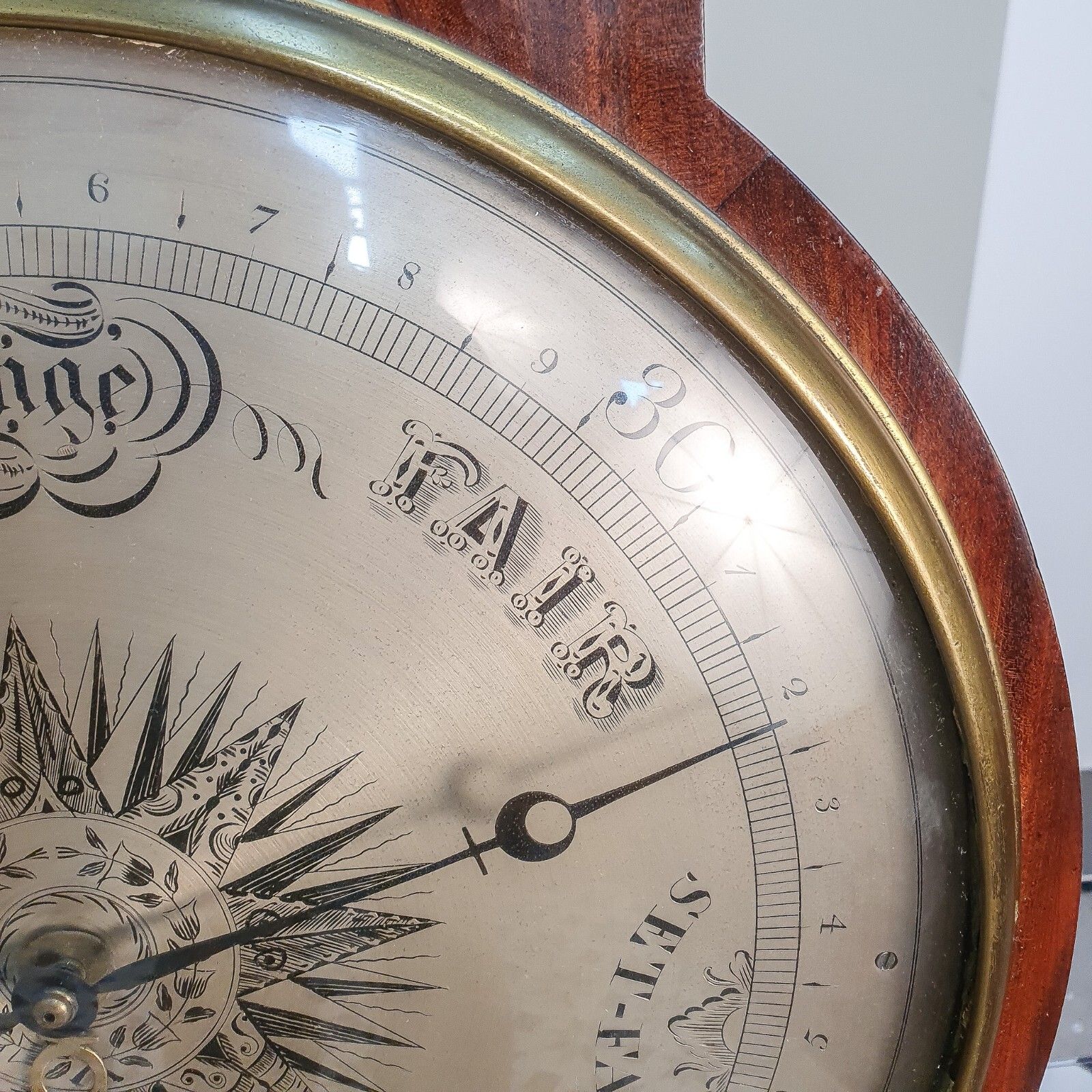 photo for sale Barometer George The III French Royal Exchange London Mahogany Cased Barometer