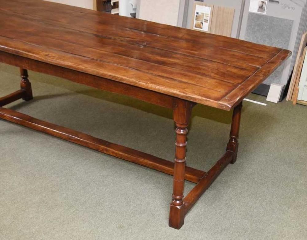 Slim Refectory Table English Oak Farmhouse Furniture photo for sale