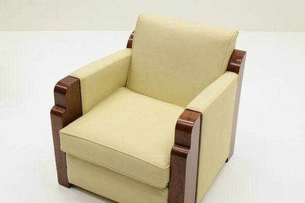 Set Of French Art Deco Club Chairs In Leather, 1930s photo 4844.0