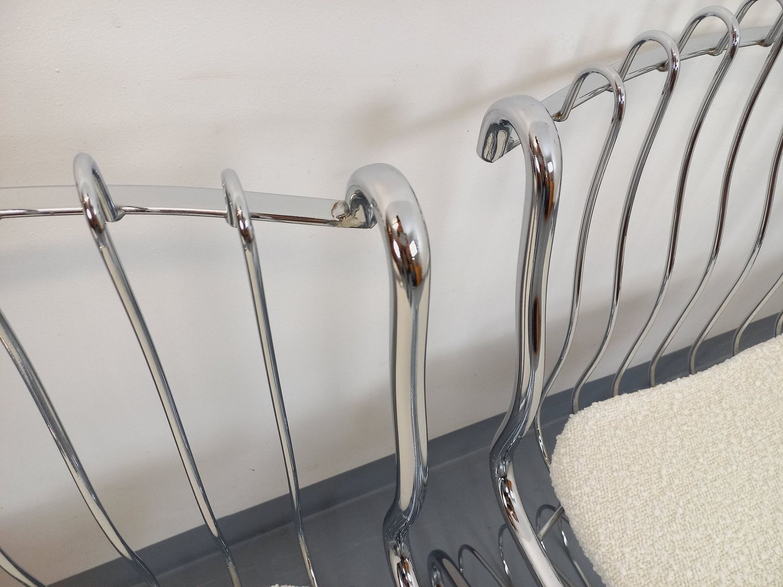 photo for sale 4 Gastone Rinaldi Chairs In Chrome Metal
