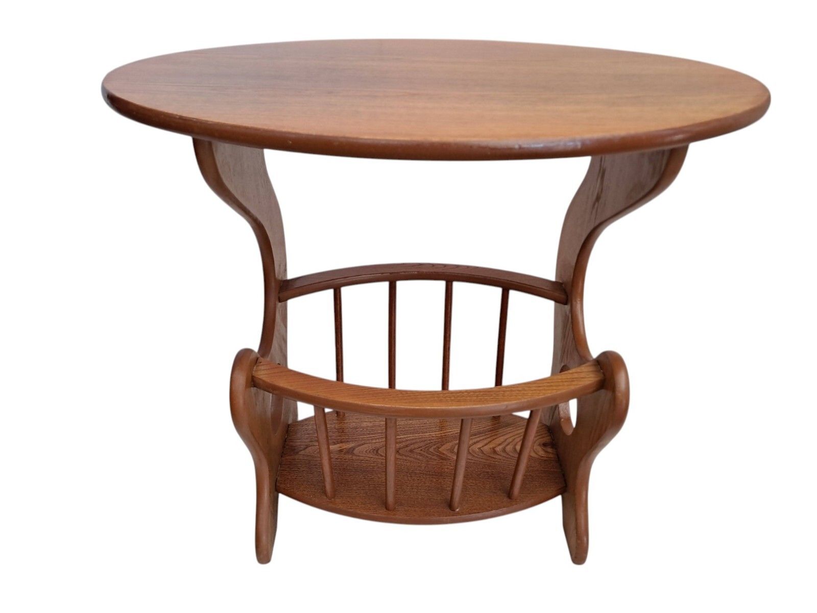Vintage Mid Century Teak Table Magazine Rack Side Table Plant Hallway Table 1970 photo buy