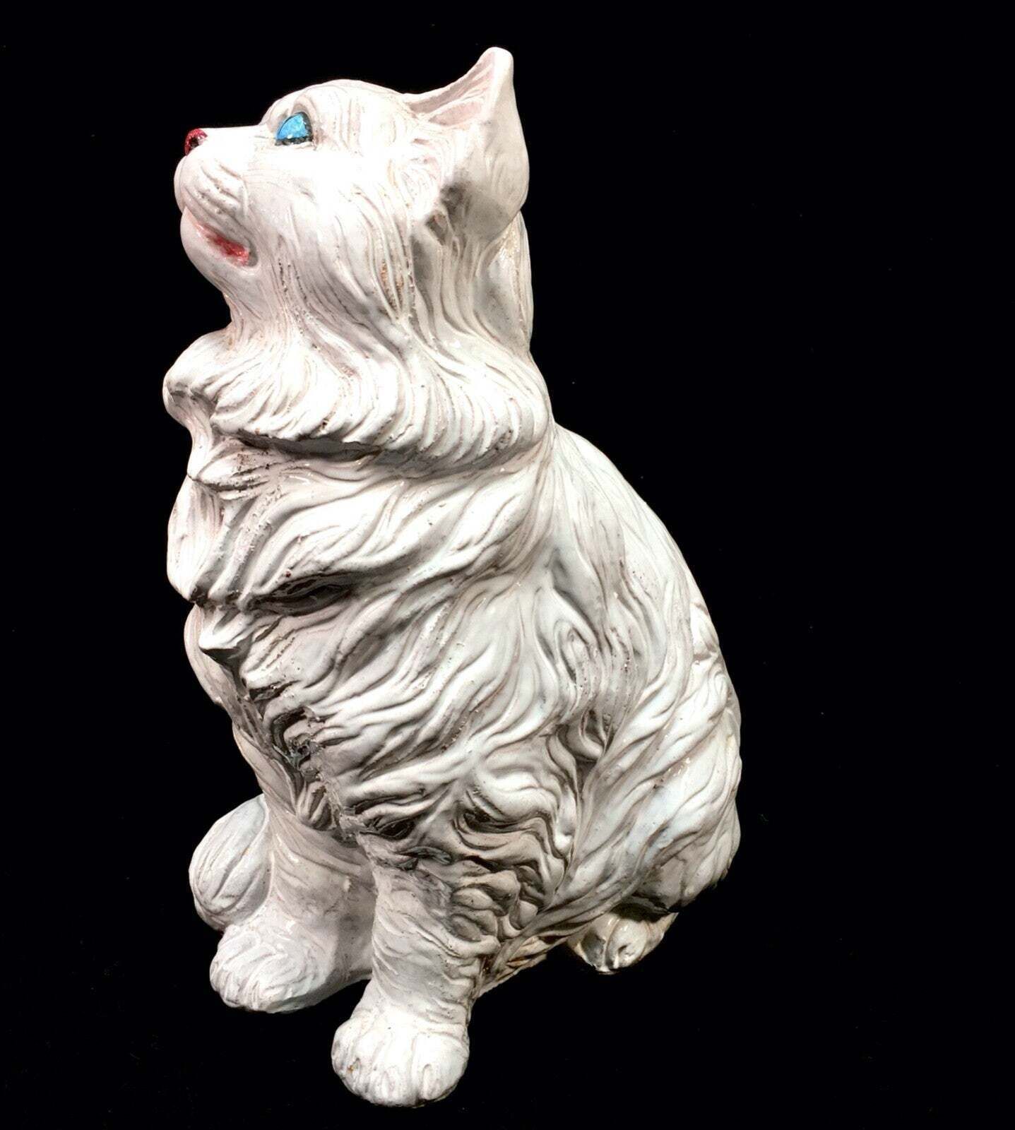 Vintage 1960s Italian Ceramic Pottery Cat Kitten Statue / Antique / Mid Century photo vintage