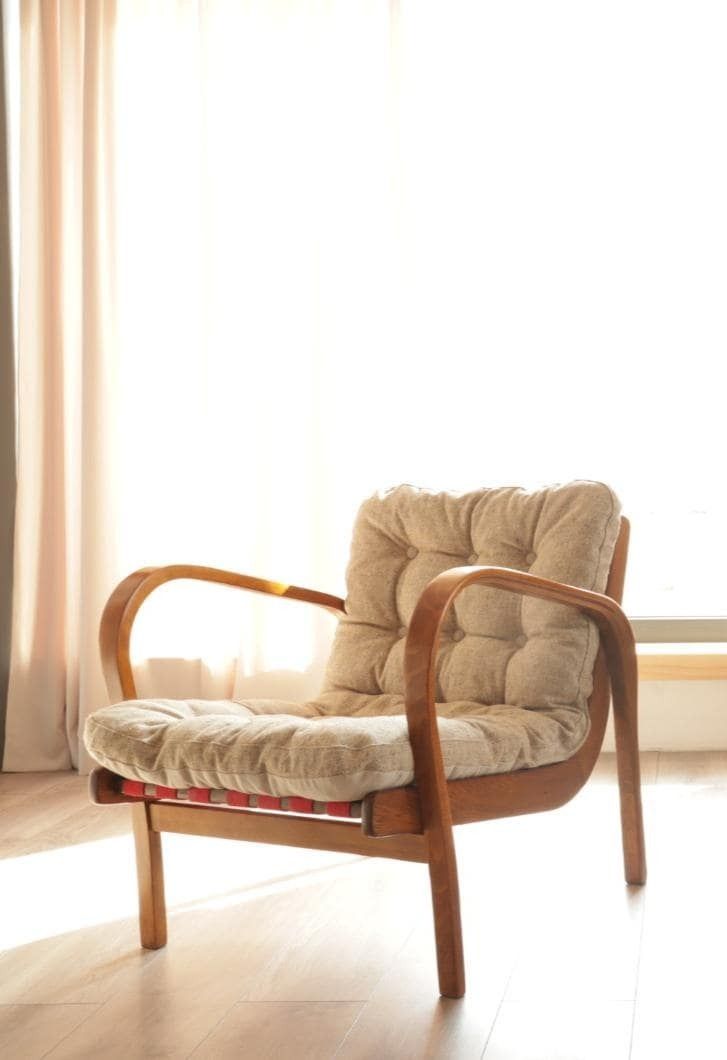 Lounge Chair Van Tsjechoslowaaks Duo K. Kozelka & A. Kropacek, Jaren 1940, Bentwood, Natuurlijke Bekleding, Nagezien En Opgeknapt photo furniture