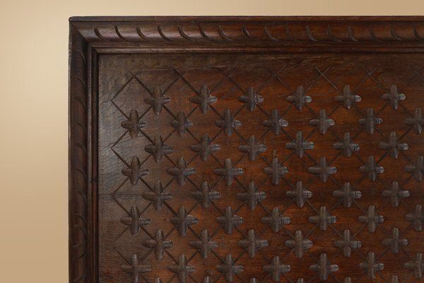 photo for sale Large Portugees Neo Gothic Wall Panel In Carved Oak, 1850s