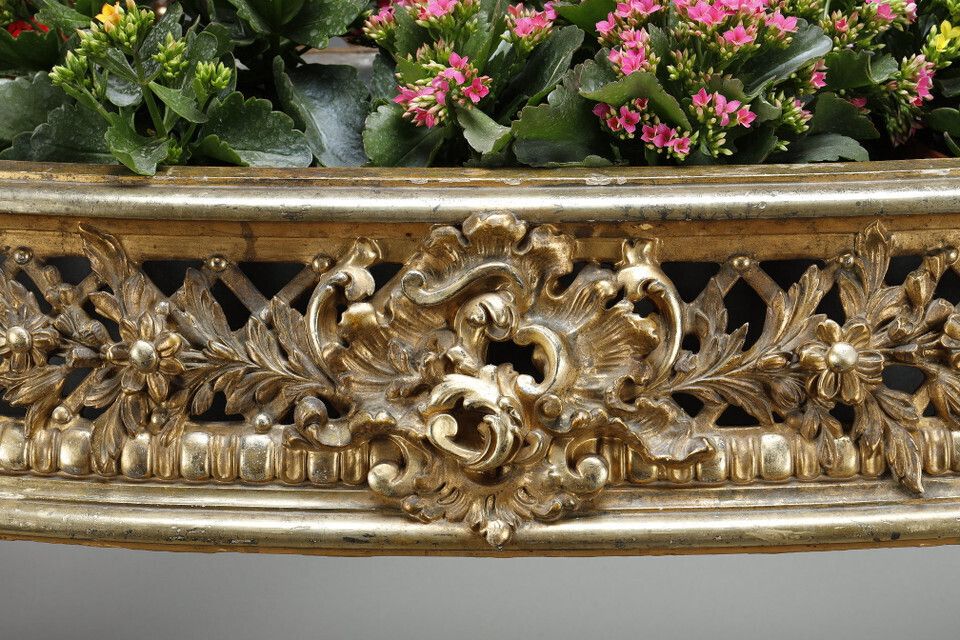 photo vintage Louis XV Style Carved And Gilt Wood Planter