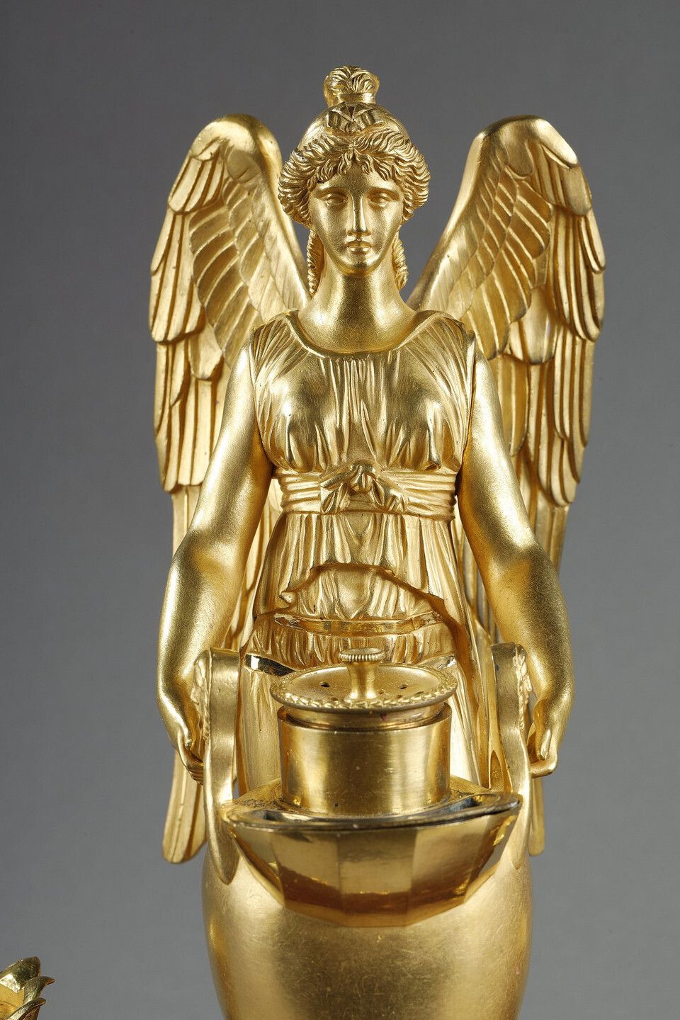 photo furniture Gilt Bronze And Griotte Red Marble Inkwell, Empire Period, Early 19th Century