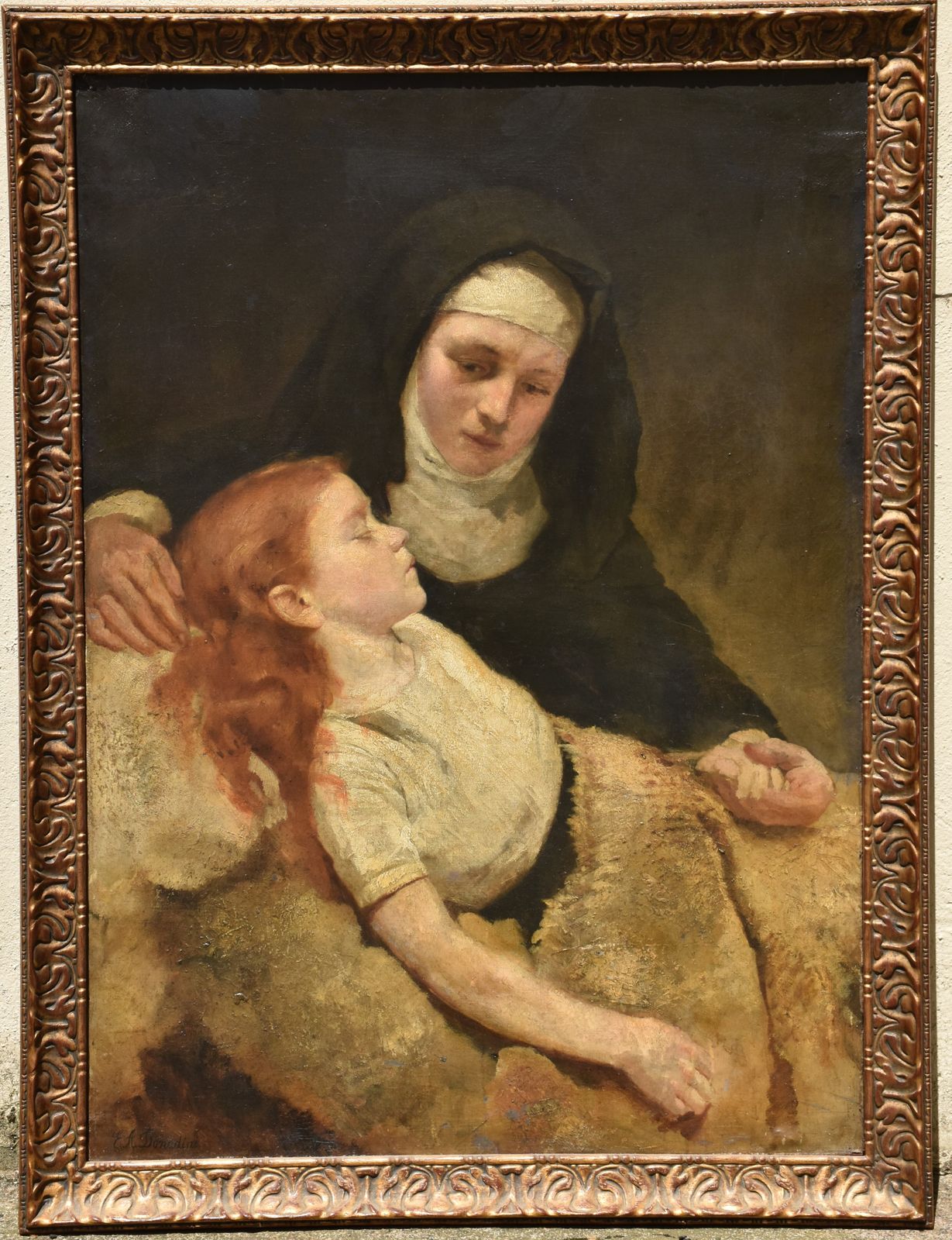 Ermenegildo Antonio Donadini, Nun With A Sick Girl (Circa 1880) photo for sale