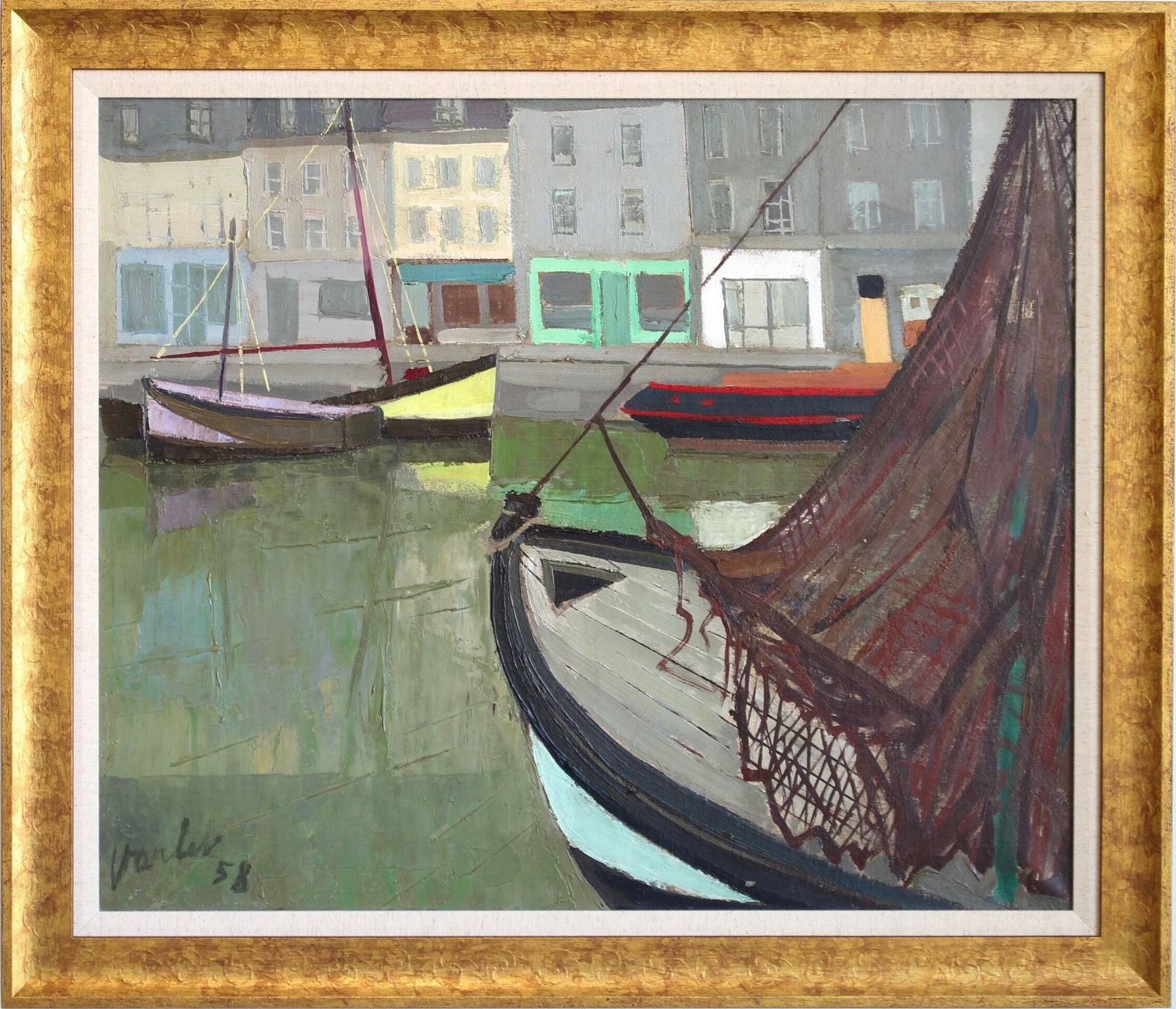 The Port Of Honfleur' By Julien Varlet (1958)