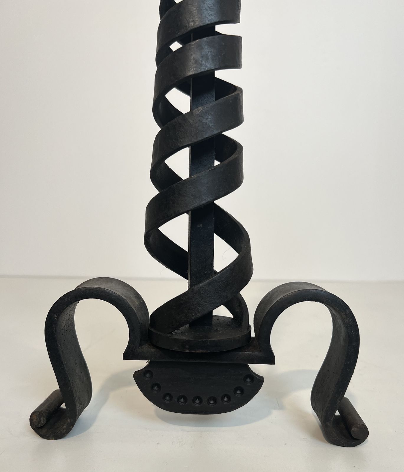 Home Decor Pair Of Modernist Wrought Iron Andirons By Raymond Subes photo