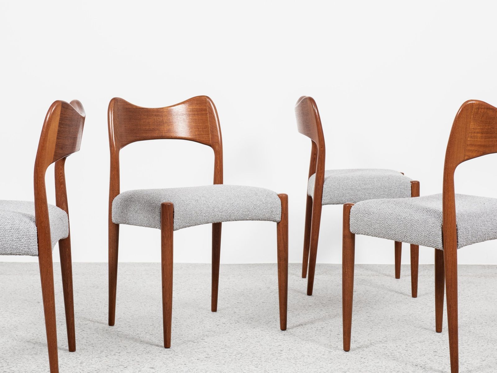Midcentury Set Of 4 Dining Chairs In Teak By Arne Hovmand Olsen For Mogens Kold 1960s photo furniture