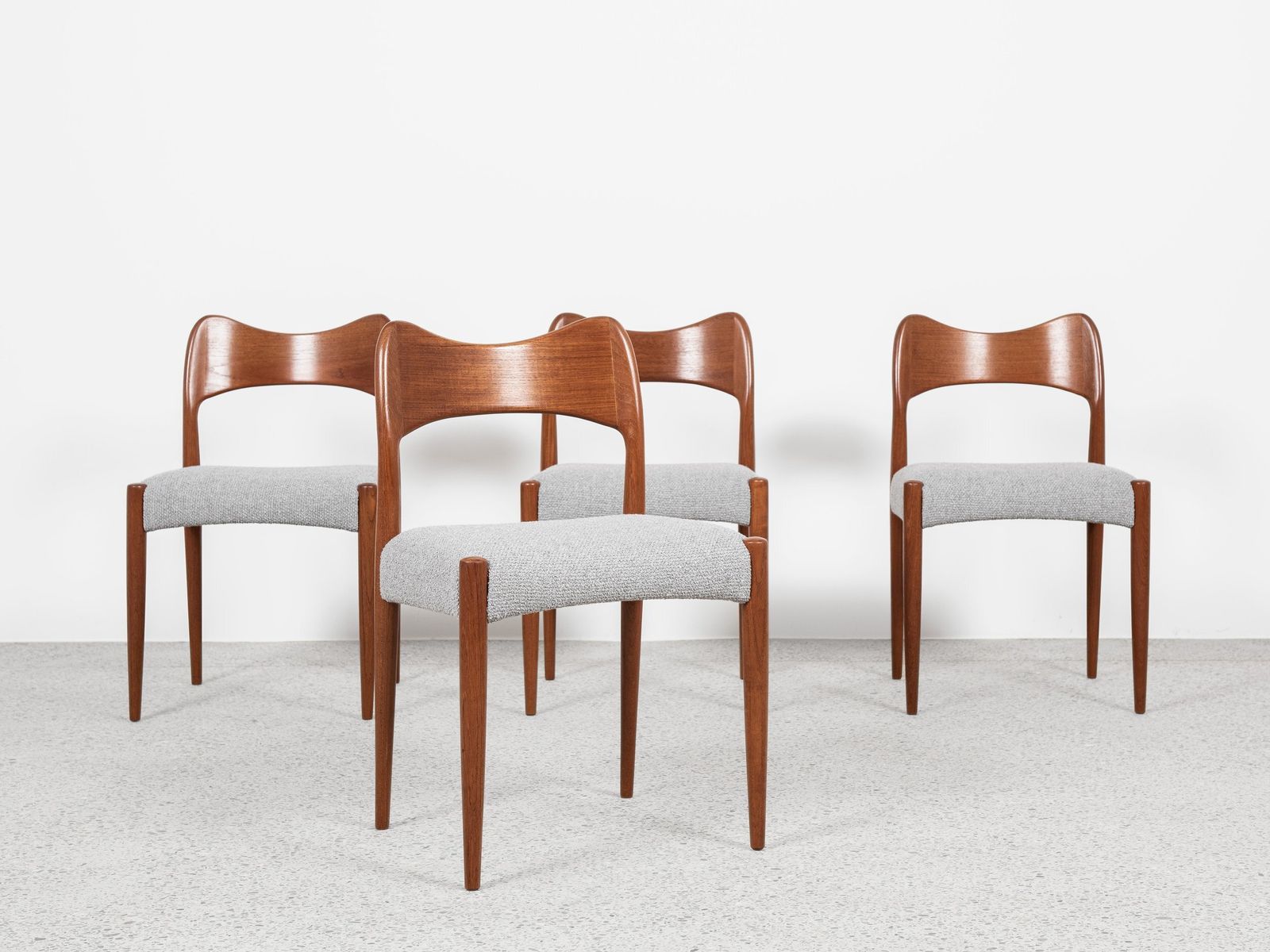 Midcentury Set Of 4 Dining Chairs In Teak By Arne Hovmand Olsen For Mogens Kold 1960s photo Furniture