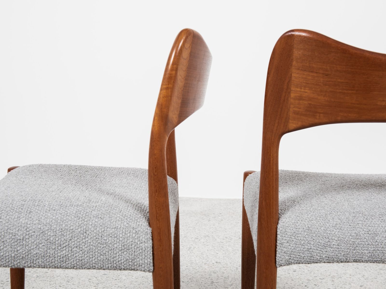 Midcentury Set Of 4 Dining Chairs In Teak By Arne Hovmand Olsen For Mogens Kold 1960s photo vintage