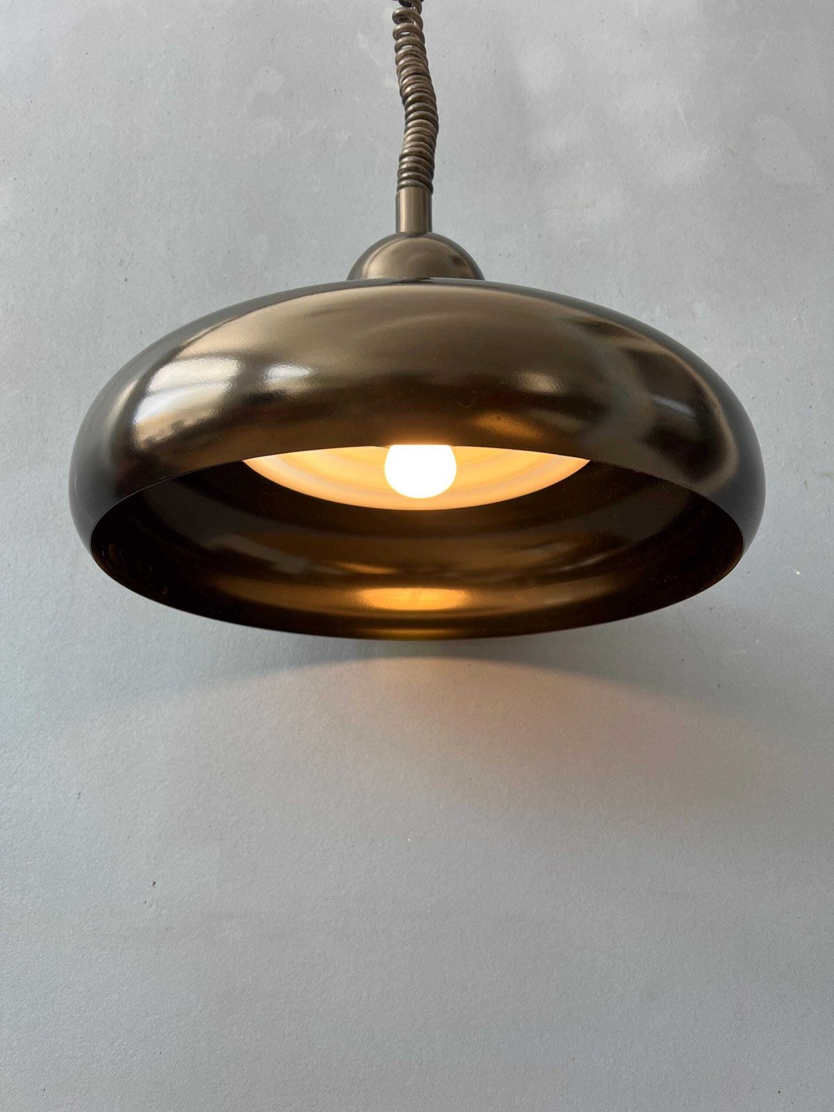 Vintage Zwarte Ufo Space Age Hanglamp Van Knud Christensen photo for sale