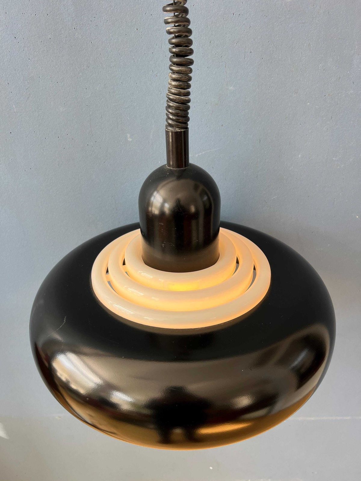 Vintage Zwarte Ufo Space Age Hanglamp Van Knud Christensen photo 308.0