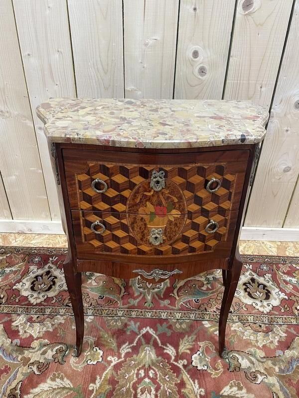 Petite Commode D'entre Deux En Marqueterie Style Transition photo for sale