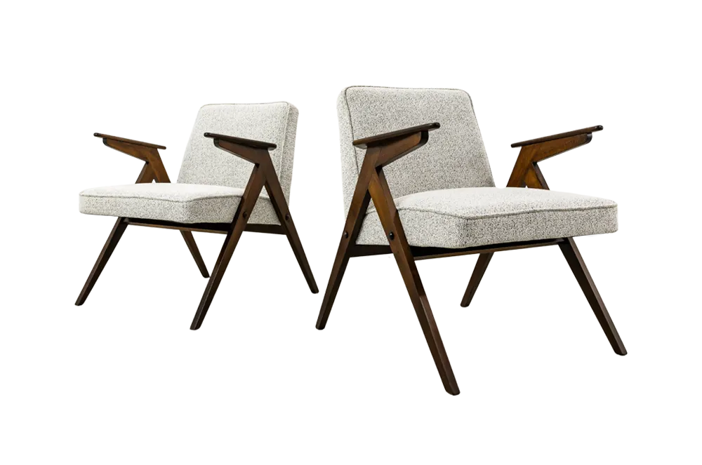 Mid Century Modern Armchairs "Bunny" ,Poland, 1960s, Set Of 2