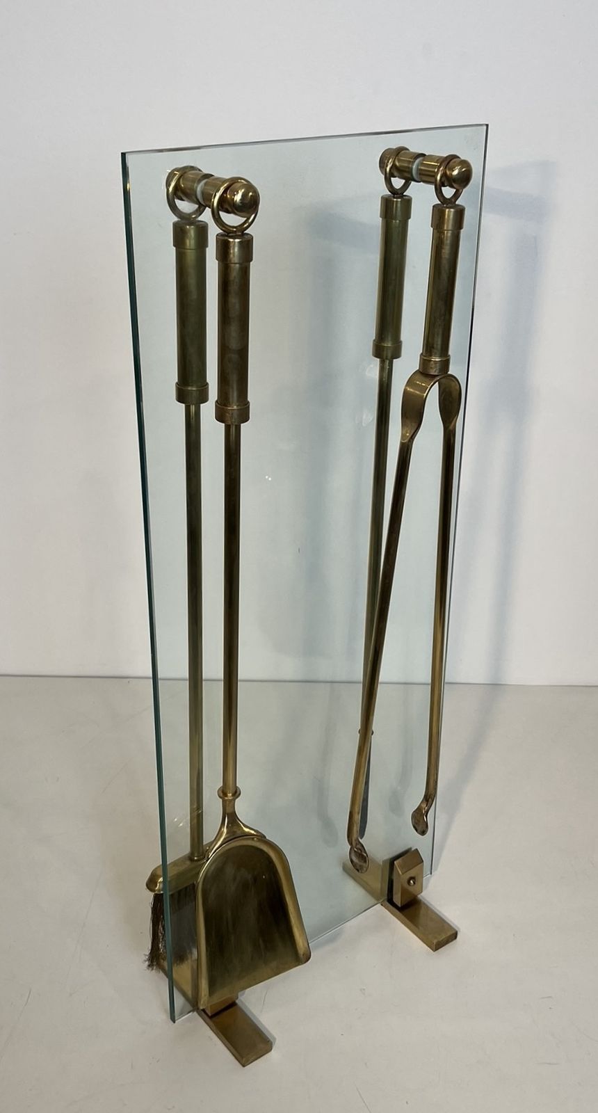 Glass And Brass Designer Fire Kit