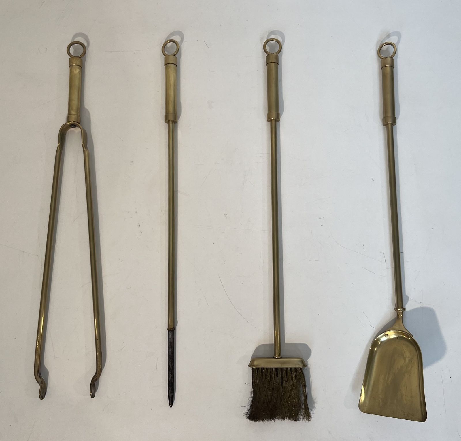 Glass And Brass Designer Fire Kit photo vintage