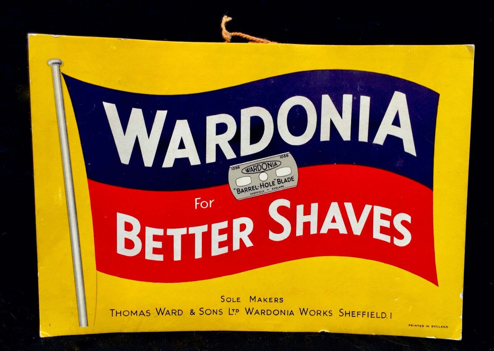 Antique Advertising   Shop Display Promotional Showcard Thomas Ward & Son Razors photo for sale