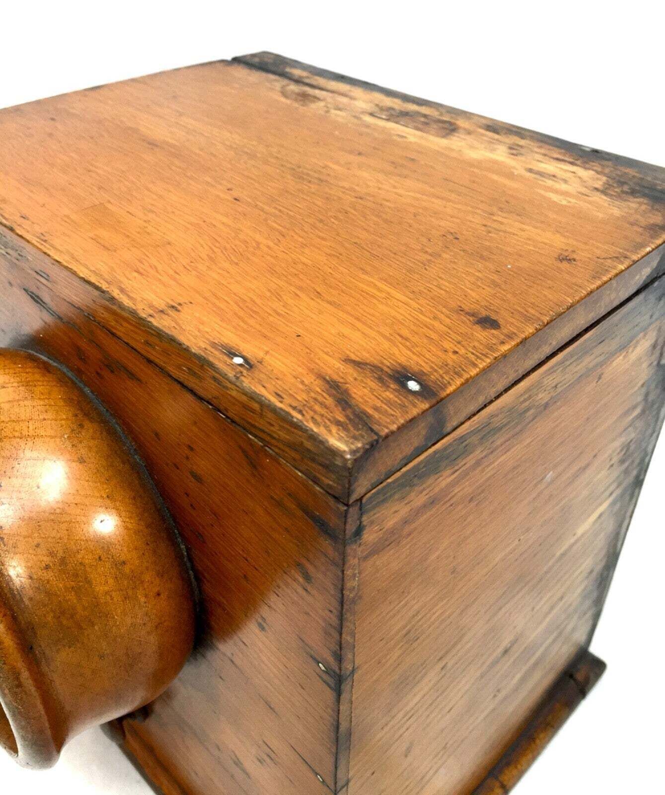 Antique 19th Century Victorian Wooden Secret Masonic Ballot Box / Voting C.1880 photo vinterior