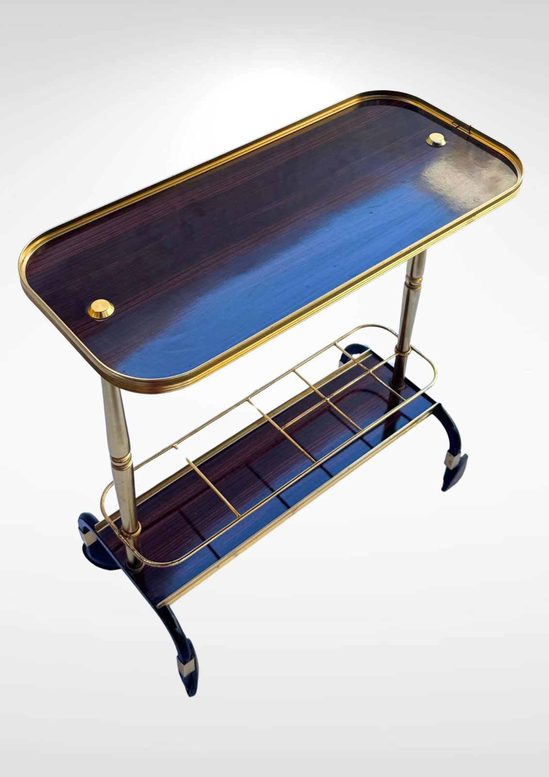 Mid Century Brass Bar Cart Trolley By Mb Italy photo buy