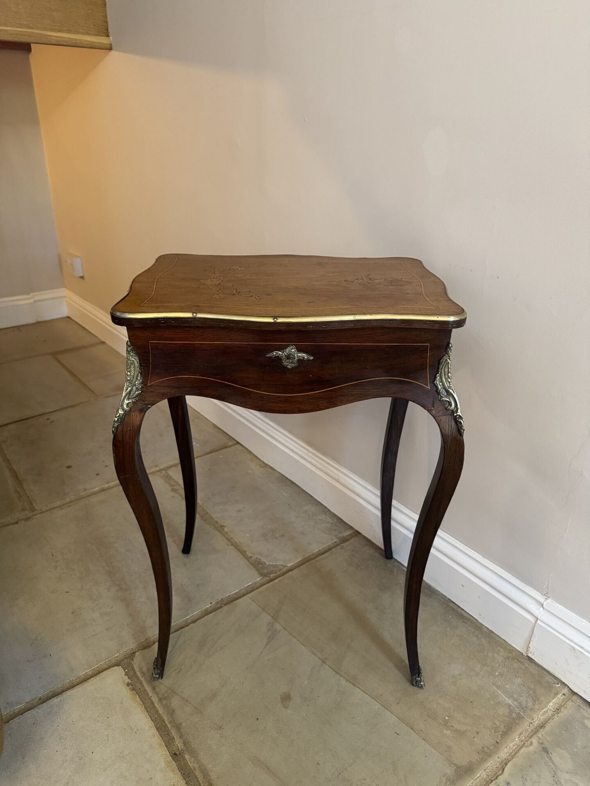 Fine Antique Quality Rosewood Marquetry Inlaid Work Table photo buy