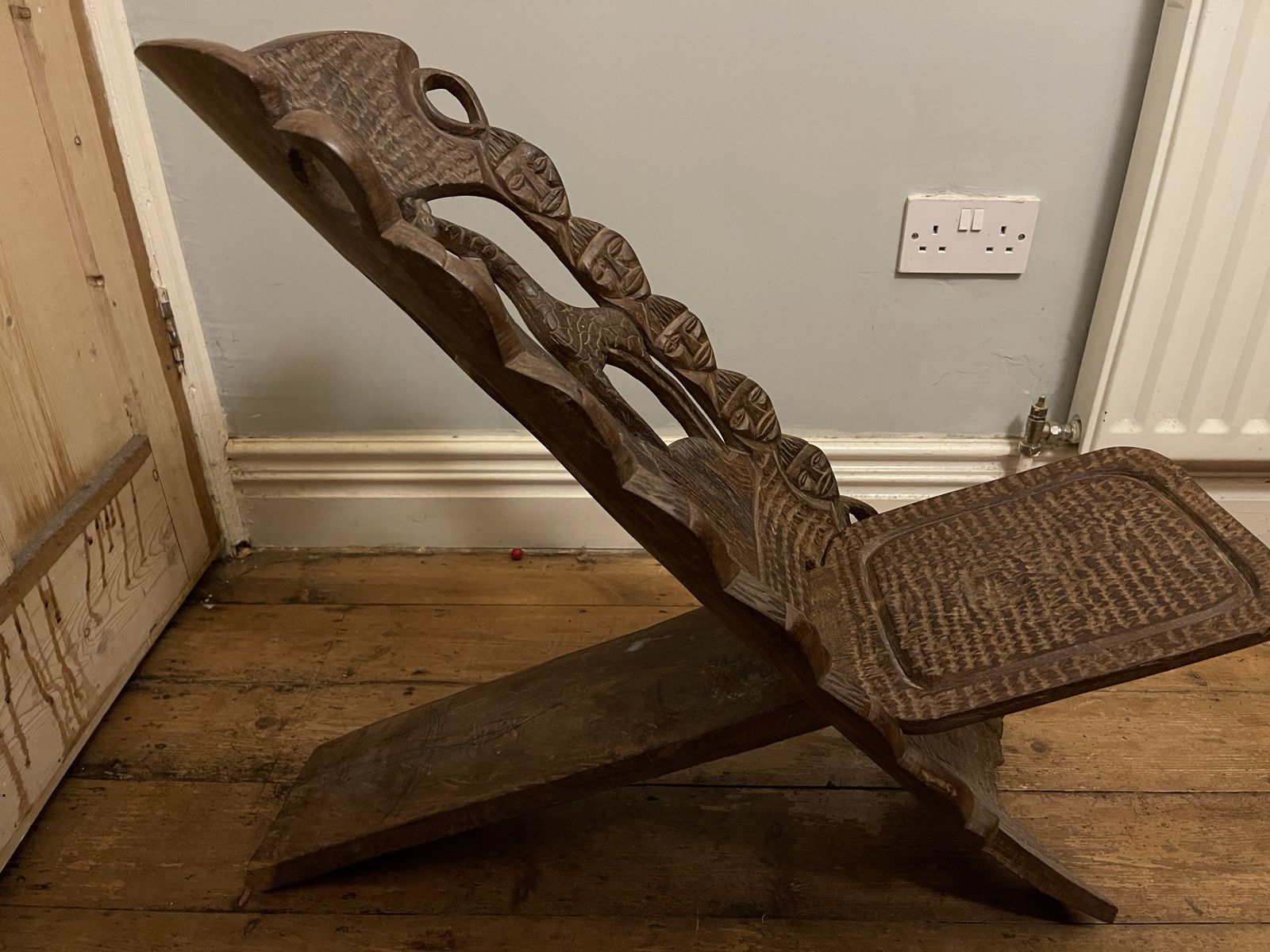 Zambian Carved Chair   Hardwood photo for sale