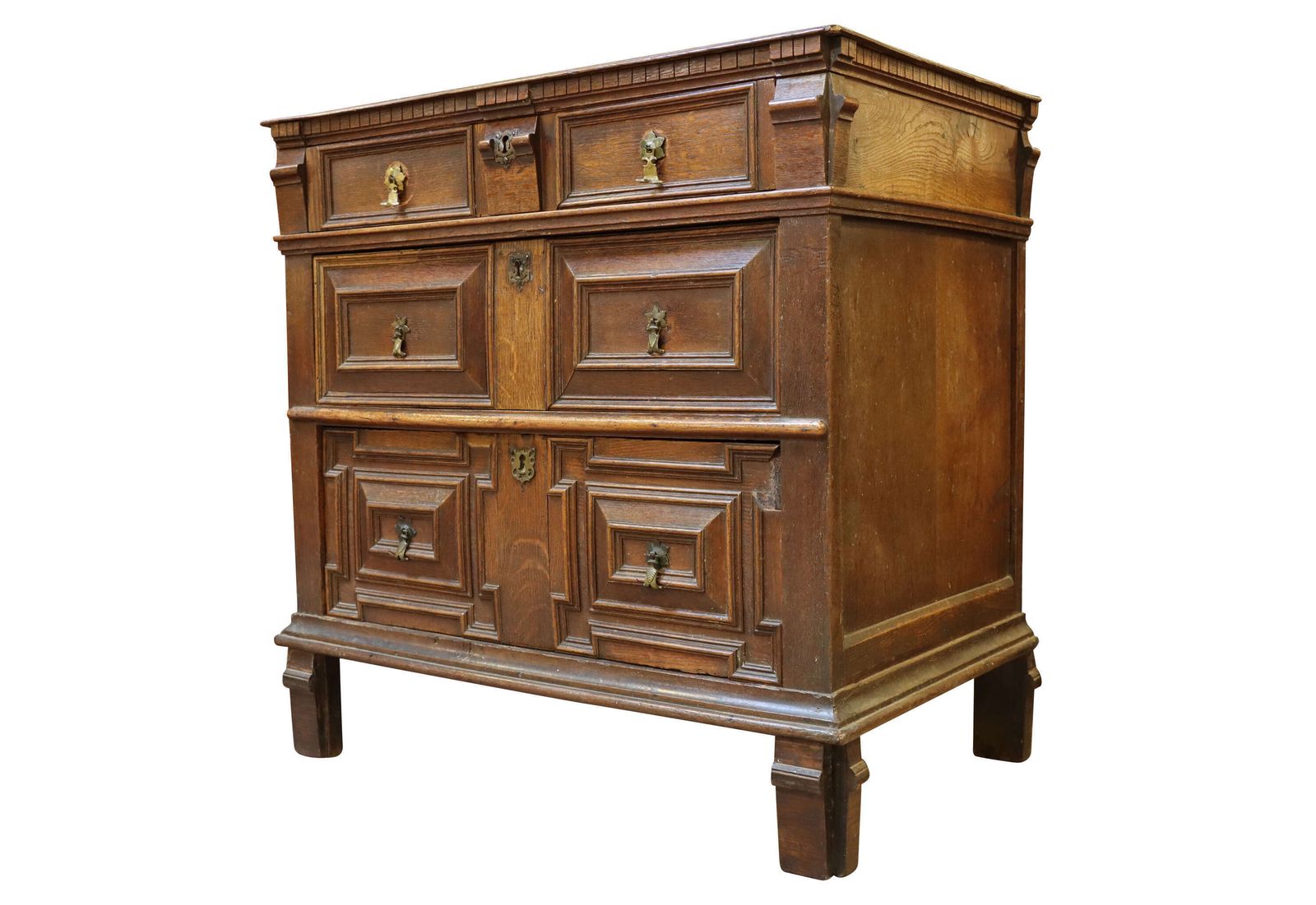 Charles II Oak 2 Part Chest, 1600s photo for sale
