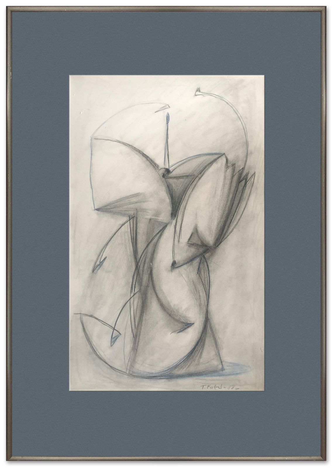 Fine Late Abstract Drawing By French Surrealist Artist