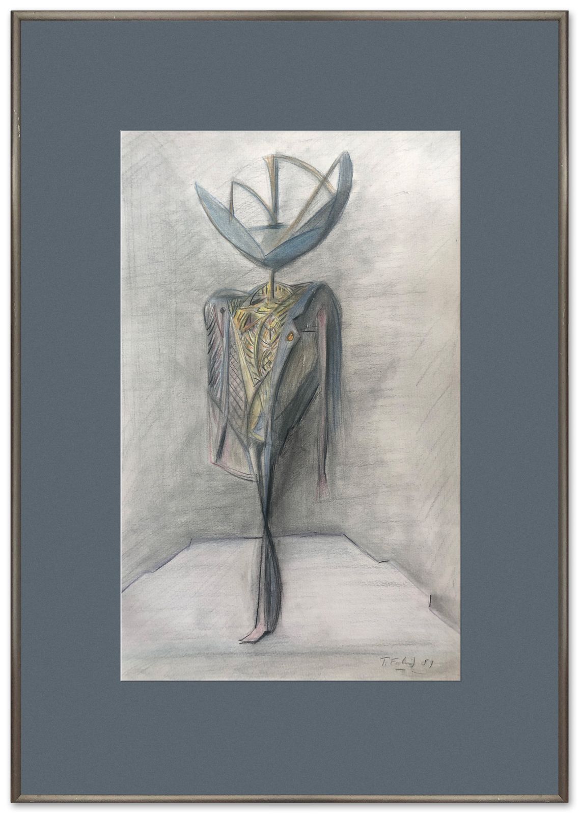 Fine Late Drawing By French Surrealist Artist