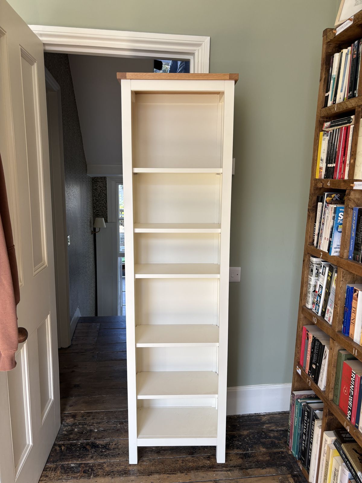 Freestanding White Wooden Bookshelves