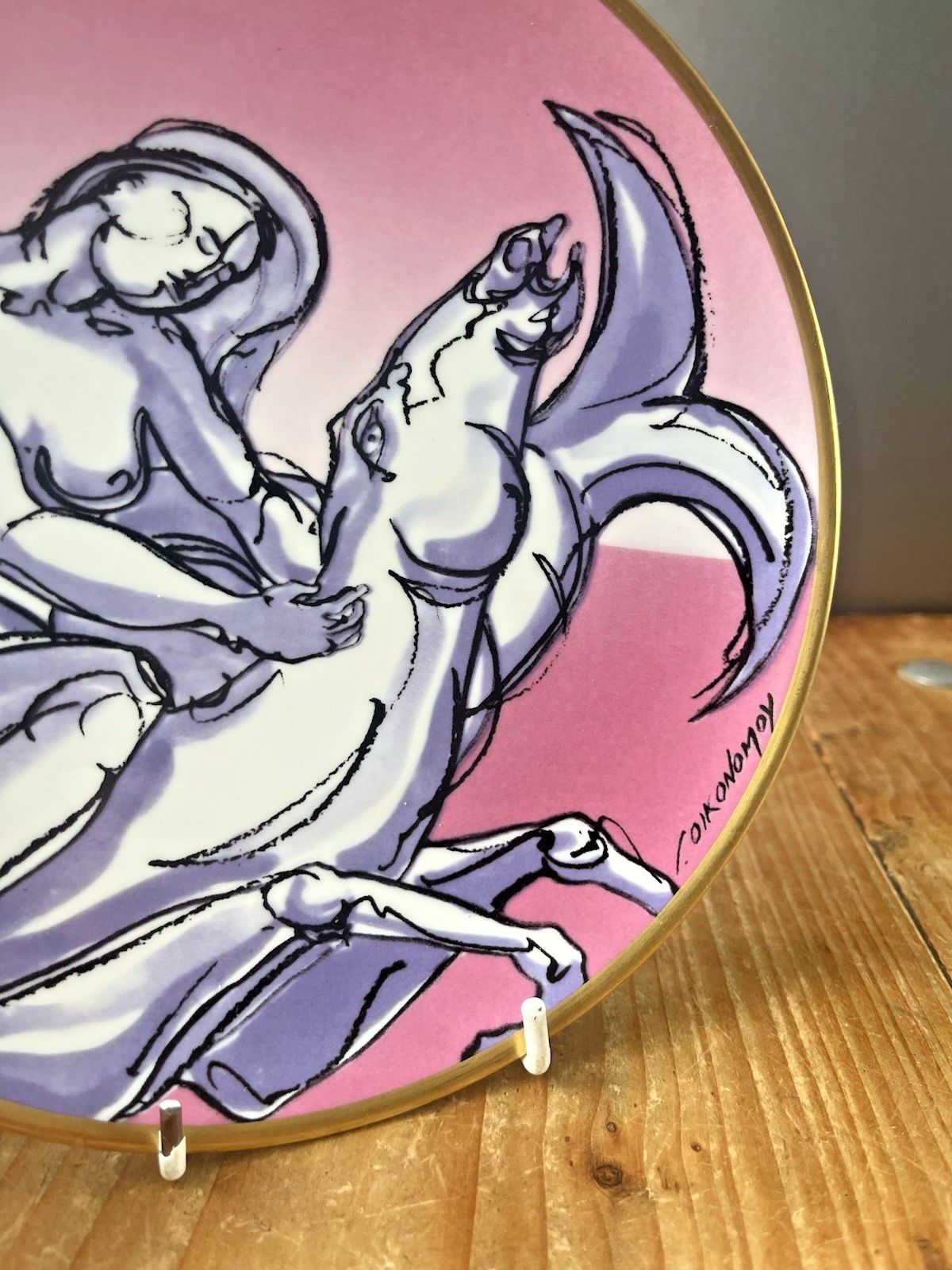 Rare 1990's Italian Giorgio Oikonomoy Costa Crociere Greek Mythology Plate Danae photo Home Decor