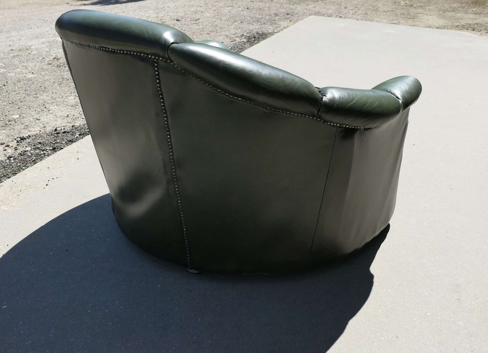 Mid Century Italian Leather Fan Back Leather Club Chair photo buy