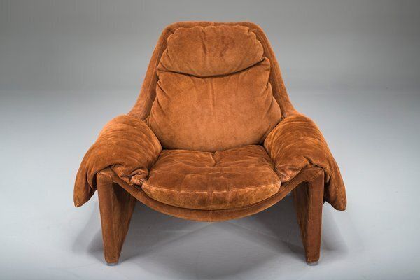 Proposals P60 Leather Lounge Chair By Vittorio Introini For Saporiti, Italy, 1960s photo 1348.0