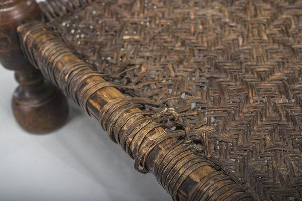 Early 20th Century Handmade Low Cedar Chair, Nuristan, 1890s photo 750.0
