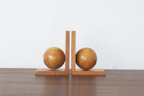 Mid Century Modern Wooden Bookends, 1950s, Set Of 2