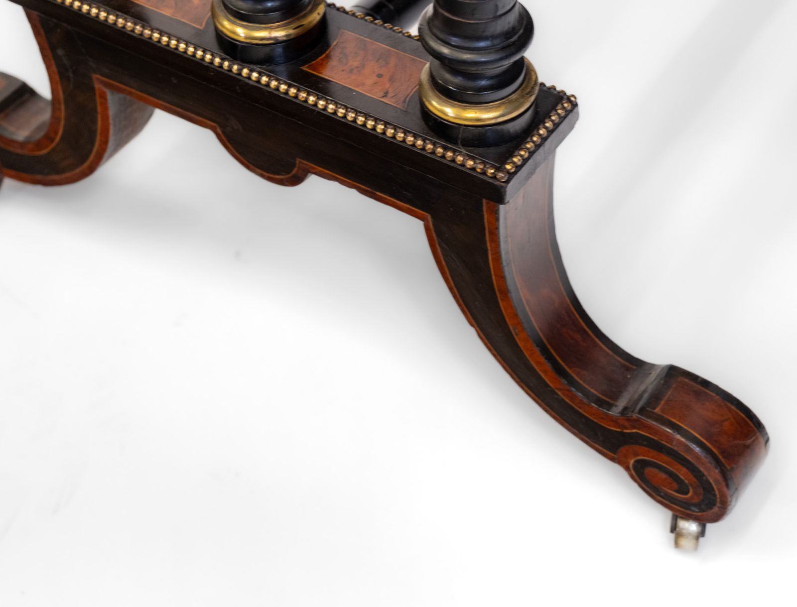 Aesthetic Movement Amboyna Burl Ebonised & Gilt Metal Side Table photo buy