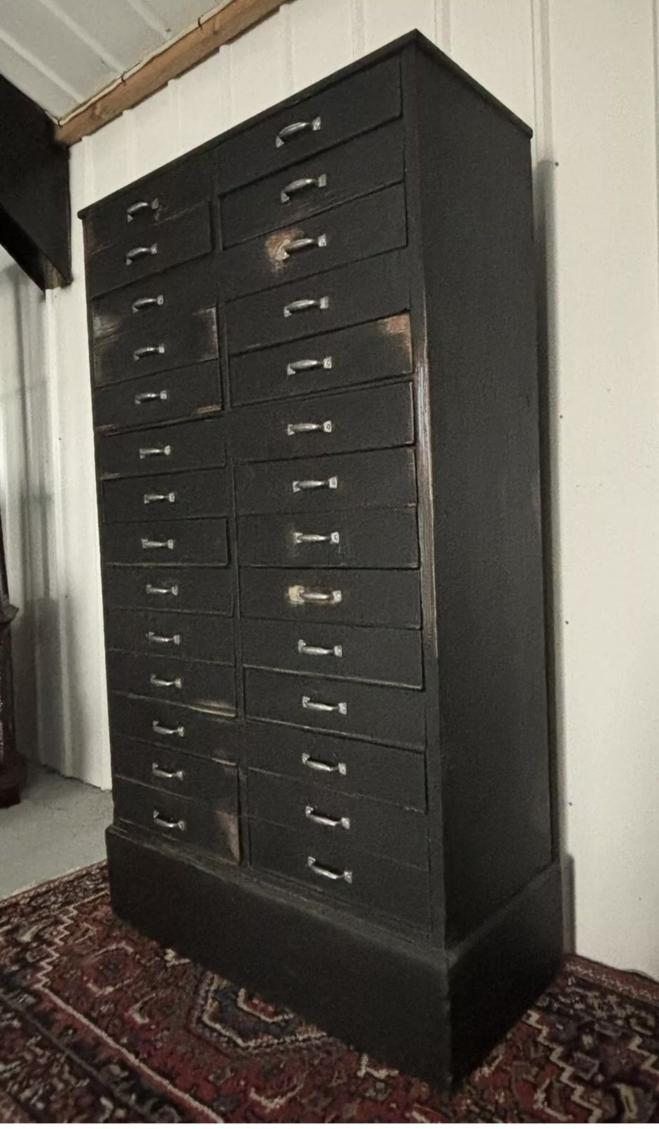 Large Vintage Bank Of Storage Drawers photo furniture