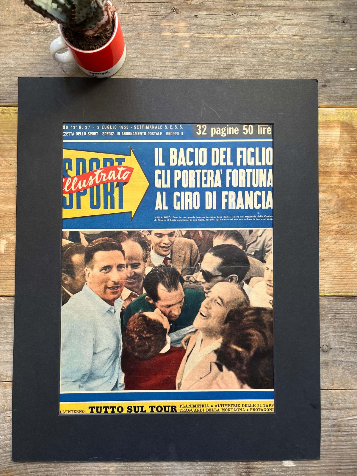 Vintage Cycling Print   Fausto Coppi / Gino Bartali 1953