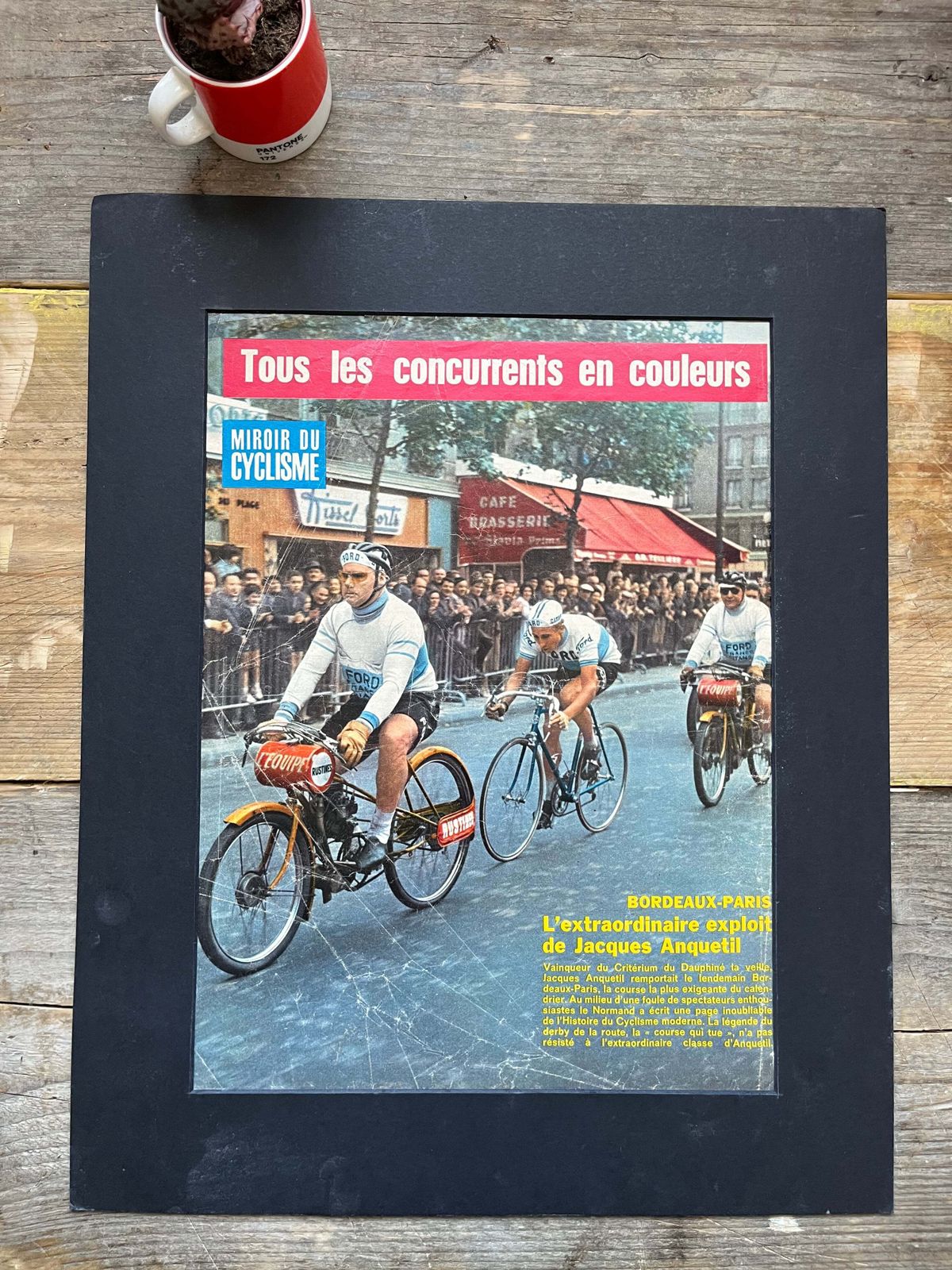 Vintage Cycling Print   Jacques Anquetil, Original Tour De France, 1965