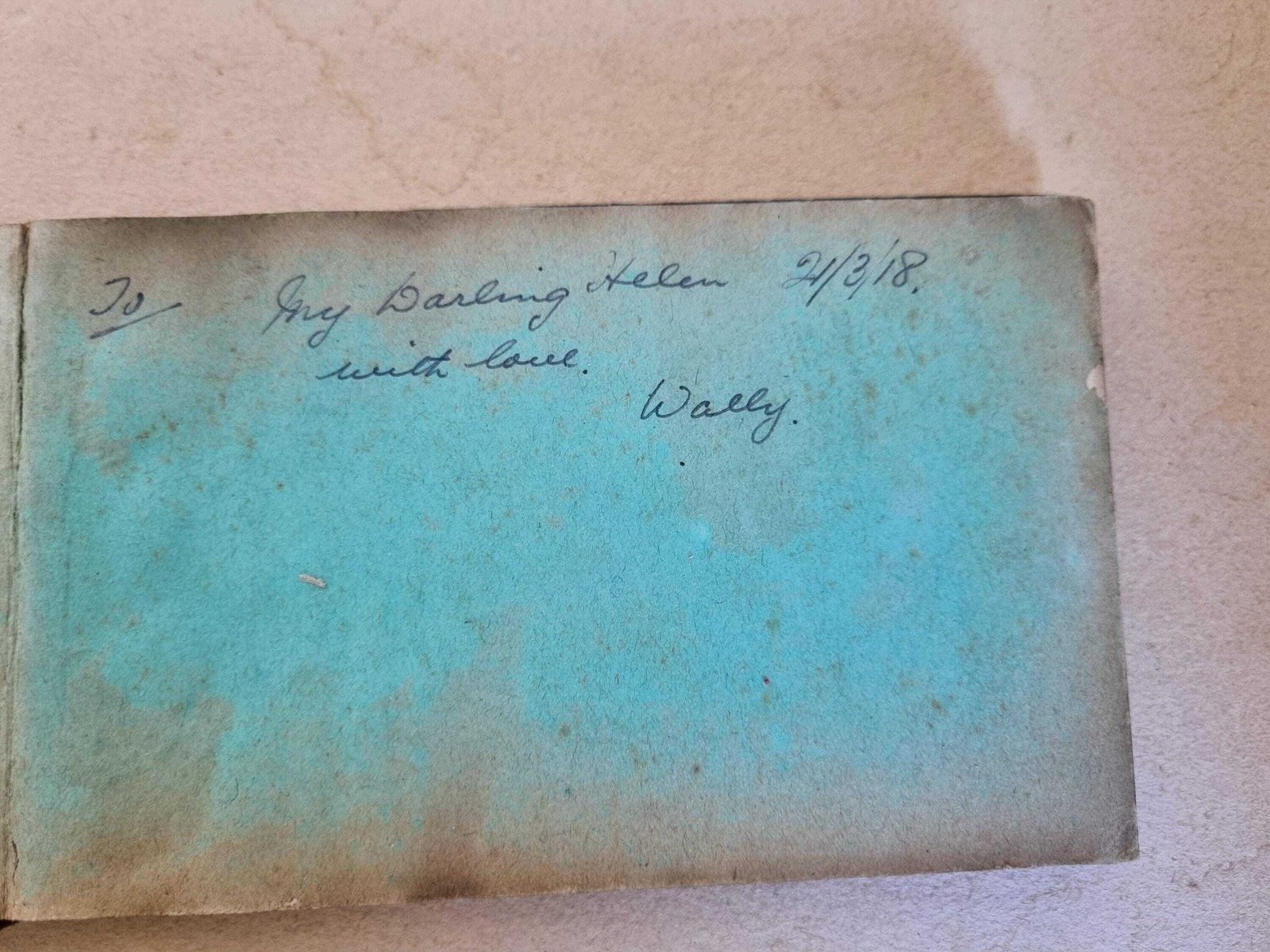Holy Land Jerusalem Flowers Album With Romantic Inscription Dedication 1918, Olive Wood Souvenir Book | Historical Pressed Flower Lithograph photo Home Decor