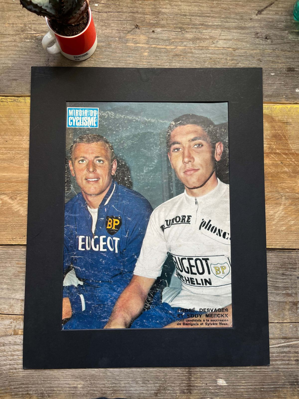 Eddy Merckx / Andre Darrigade Vintage Cycling Print C1967 photo for sale