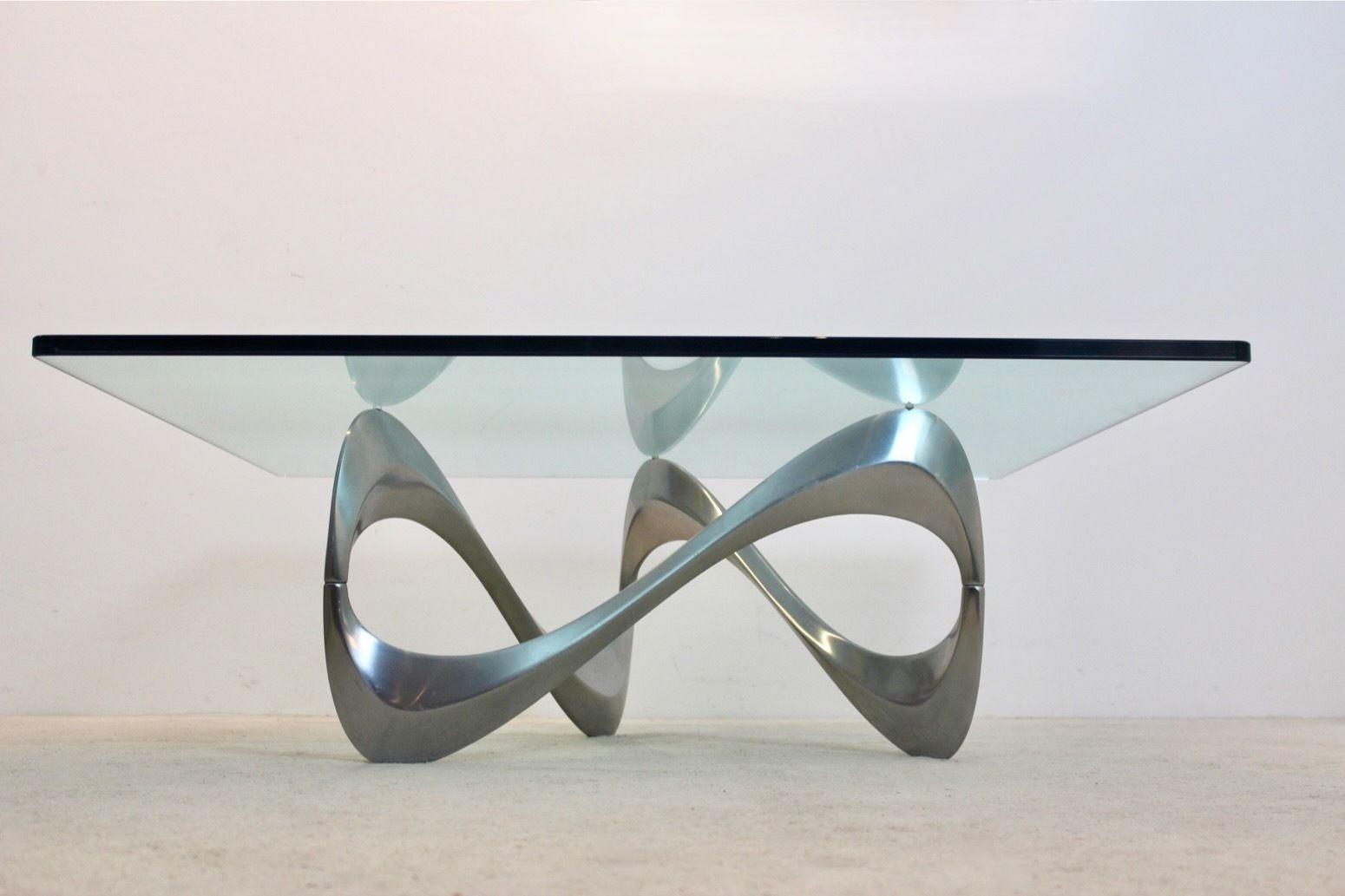 Knut Hesterberg ‘Snake’ Coffee Table, Cast Aluminum & Glass, 1960s