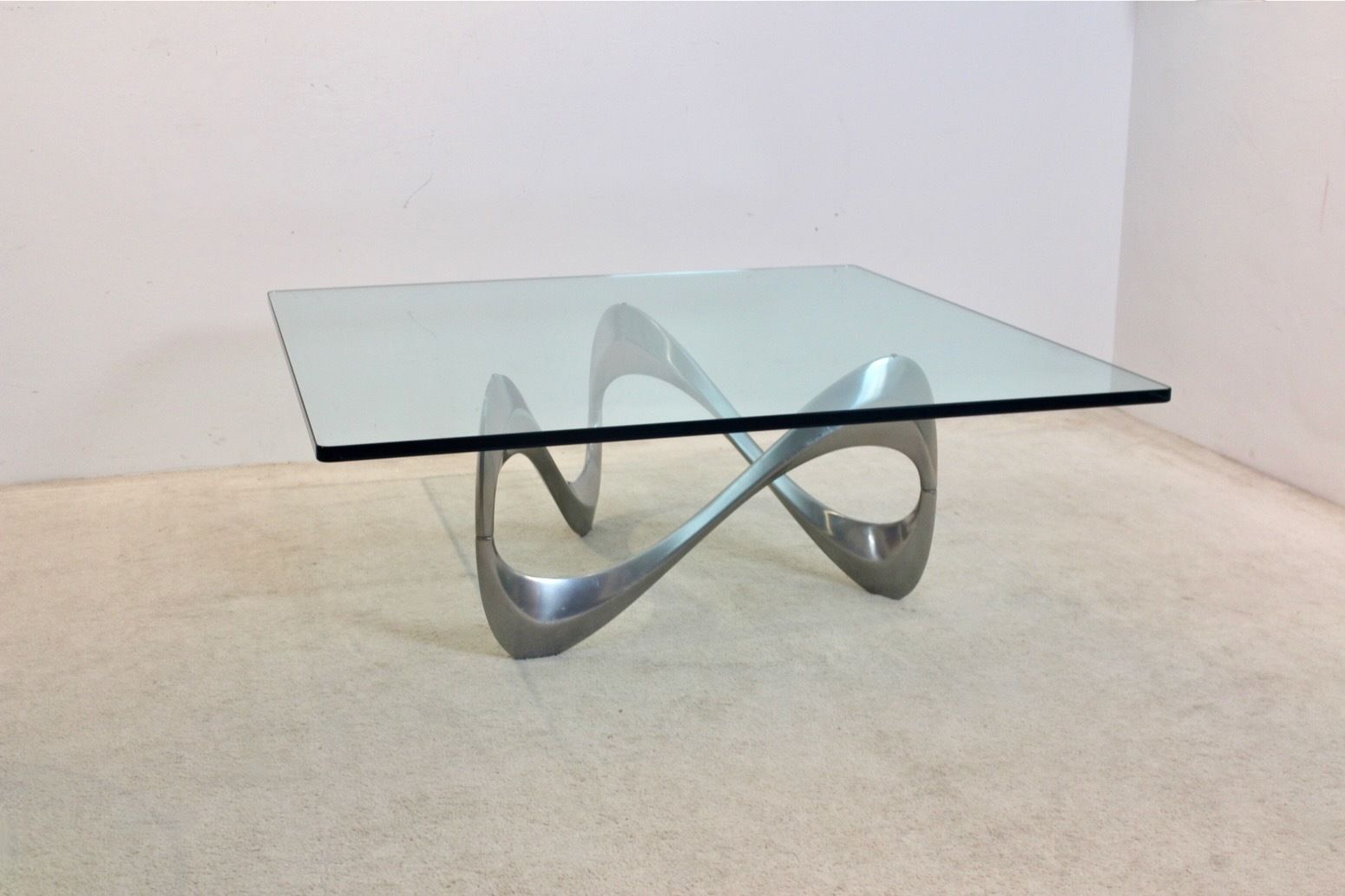 Knut Hesterberg ‘Snake’ Coffee Table, Cast Aluminum & Glass, 1960s photo Furniture