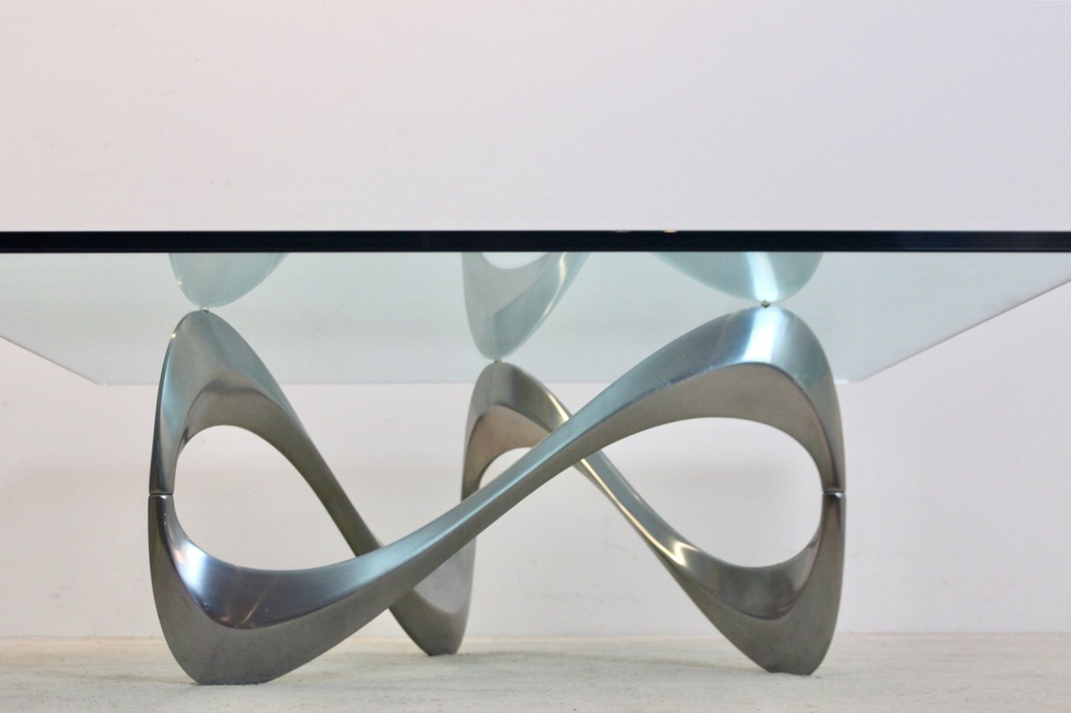 Knut Hesterberg ‘Snake’ Coffee Table, Cast Aluminum & Glass, 1960s photo vinterior