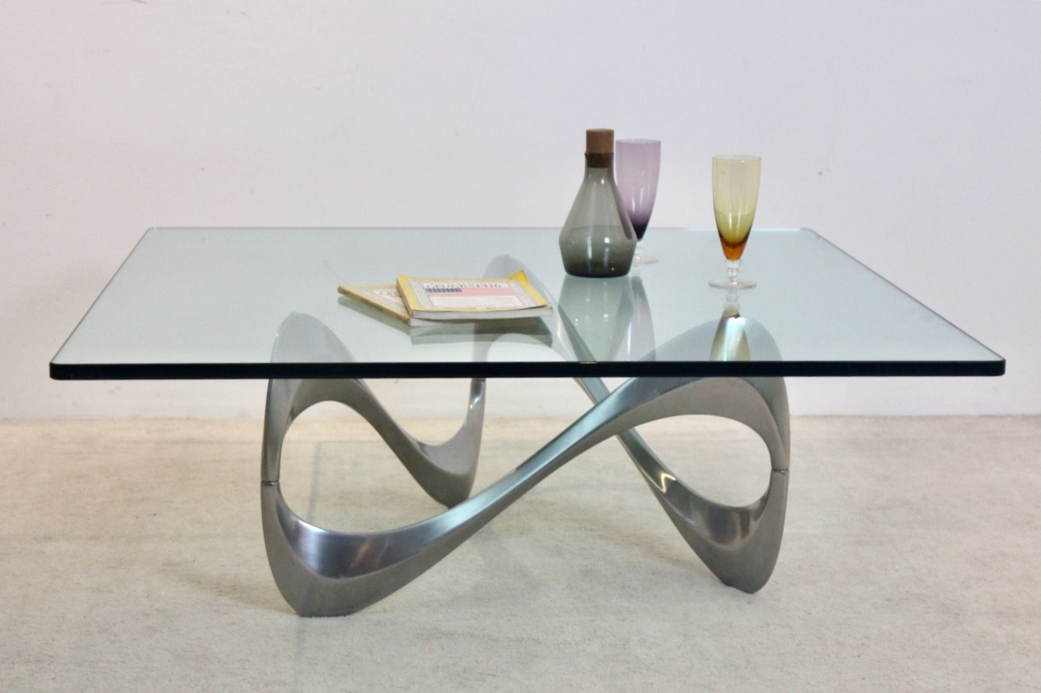 Knut Hesterberg ‘Snake’ Coffee Table, Cast Aluminum & Glass, 1960s photo buy