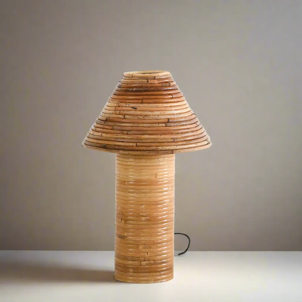 Petite Rattan Table Lamp, 2010s photo Lighting