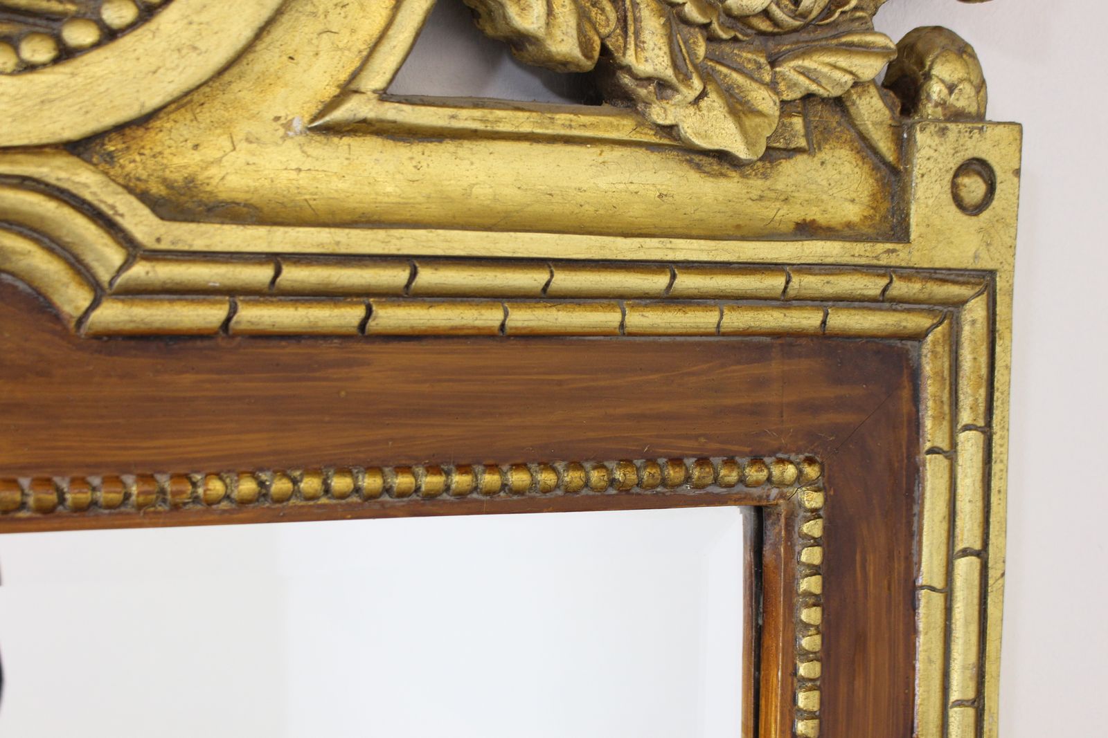 Large Antique Swedish Karl Johan Style Mirror photo vinterior